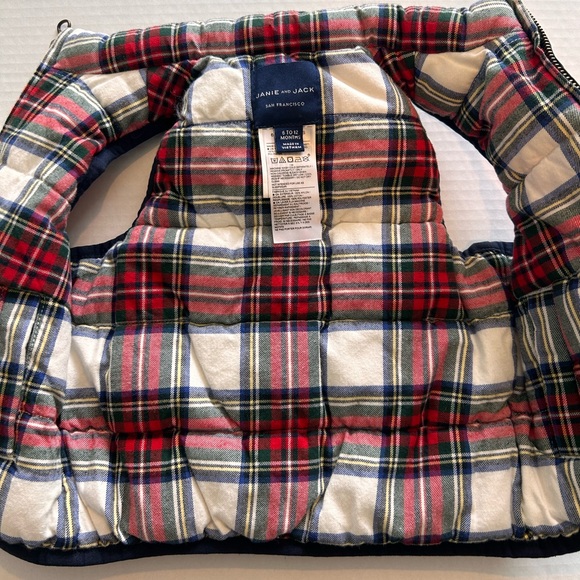The Reversible Tartan Puffer Vest Janie and Jack blue and red - Picture 5 of 6